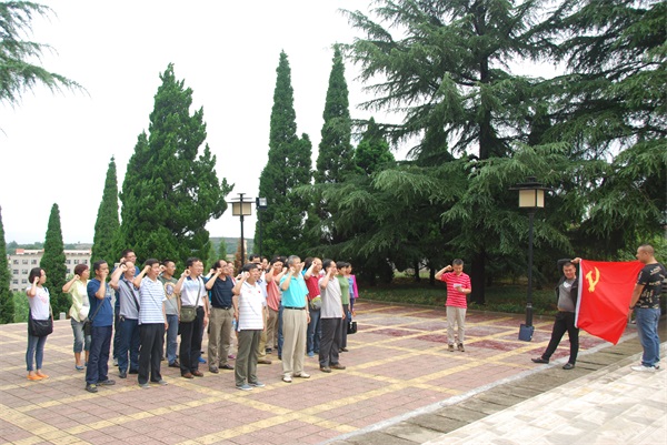 全体党员干部重温入党誓词并向党旗宣誓