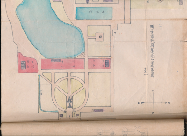 附图二：1946年5月绘制的《西安市政府莲湖公园略图》